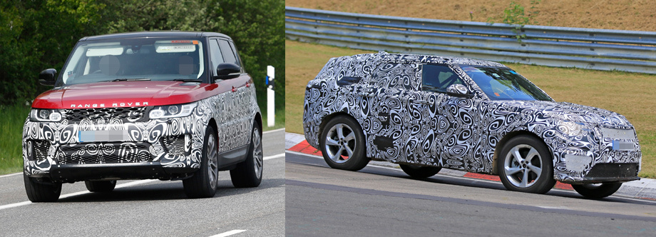 Напомним, в ближайшие месяцы мы ждём и корректировки внешности внедорожника Range Rover Sport. Вдобавок гамму Рейнджей пополнит купеобразный паркетник Range Rover Sport Coupe (справа).